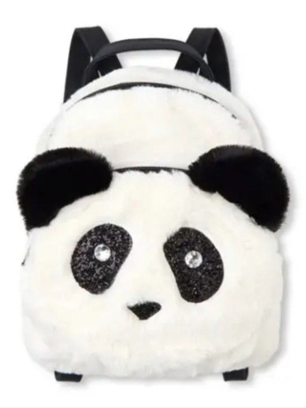 Children's Place Panda Bear Small Backpack - Faux Fur - Black And White